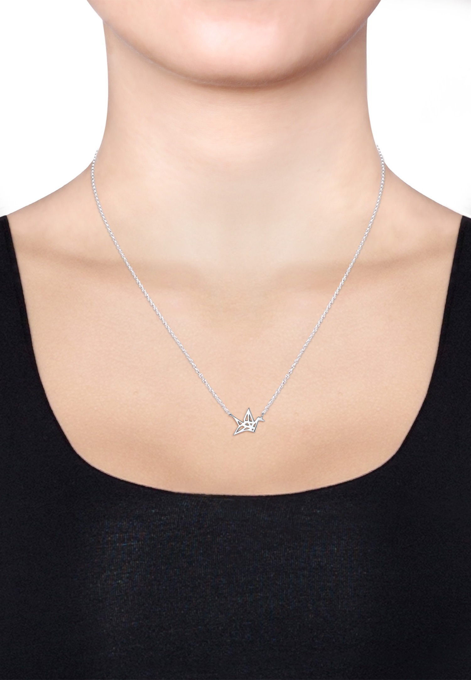 Elli Femme L'Oiseau Origami en Argent Sterling 925