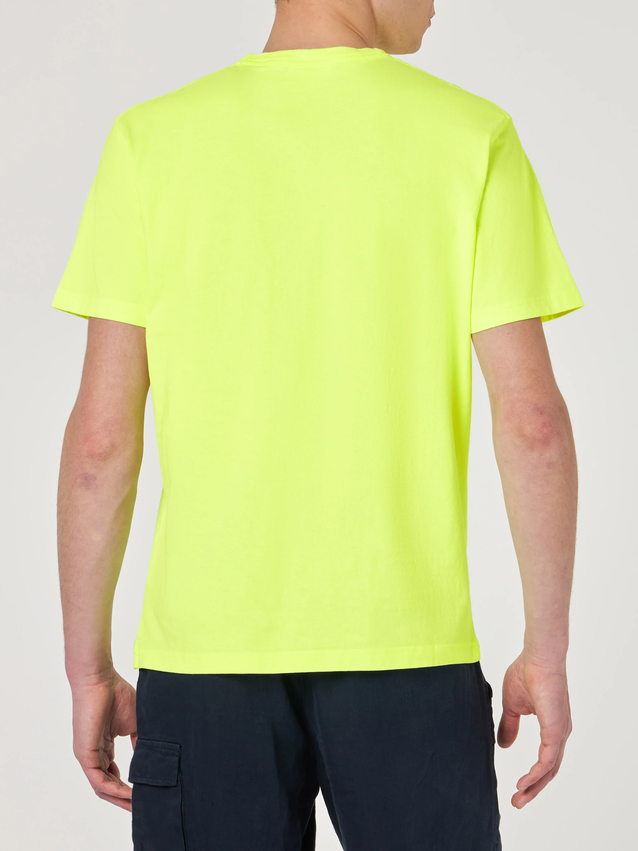 Heren T-shirt van geel katoen