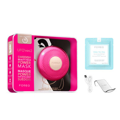 Foreo UFO Mini 2 Oppvarmet LED-maske Fuchsia-applikator Ansiktsmasker LED-lys
