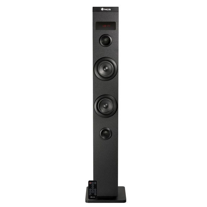 NGS SKYCHARM 50W Bluetooth-tornikaiutin kaukosäätimellä, optisella tulolla, USB:llä, FM-radiolla ja AUX-tulolla (musta)