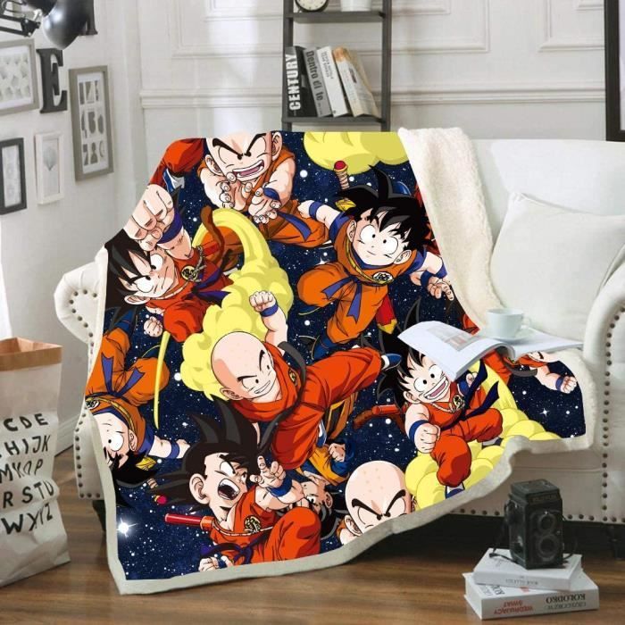 Dragon Ball Sherpa pluche deken - Goku - Meerkleurig - 100x150cm