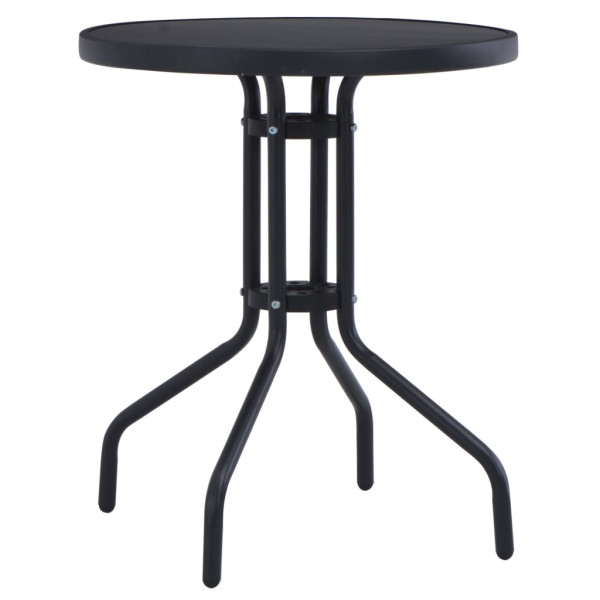 VidaXL Stół ogrodowy czarny 60 cm Metal