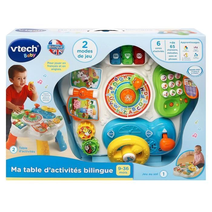 VTech kaksikielinen aktiviteettipöytä - Kaksikielinen aktiviteettipöytäni - Monivärinen - 100 % kaksikielinen - 9 kuukaudesta ylöspäin