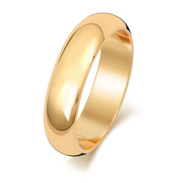 5mm D-Shaped 9k Gold Wedding Band for Men and Women (30922)