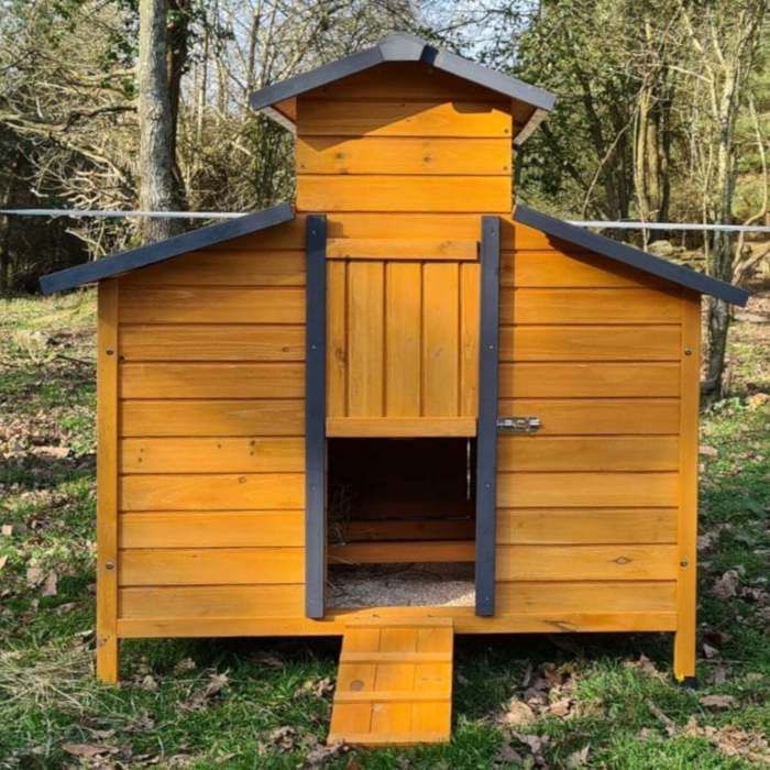 Poulailler Farmer Xl 6 À 8 Poules Bois Fsc Toit Shingle Noir