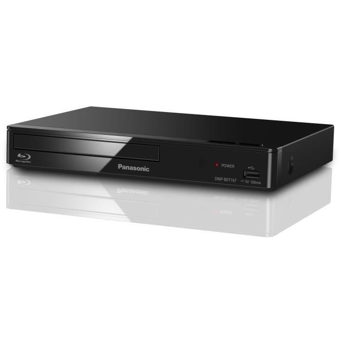 Lettore Blu-ray 3D Full HD Panasonic DMPBDT167EF con upscaling, HDMI, USB, LAN e WiFi, compatibile con Smart TV.
