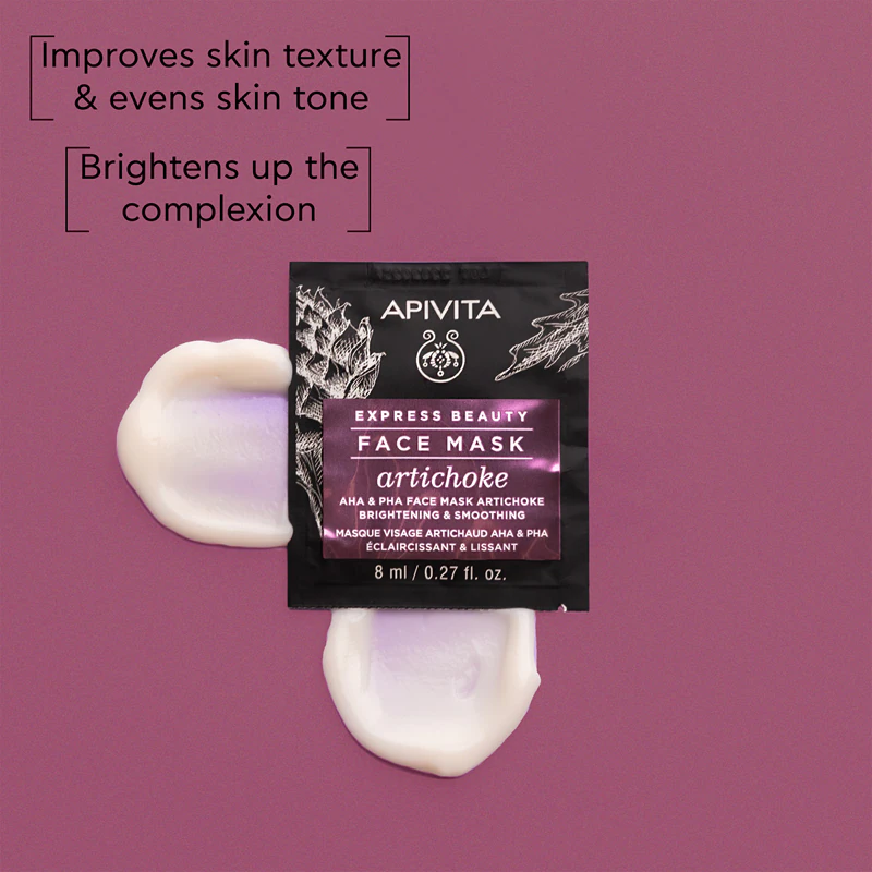 Apivita Express Beauty Brightening Face Mask Artichoke intensief hydraterend masker met AHA