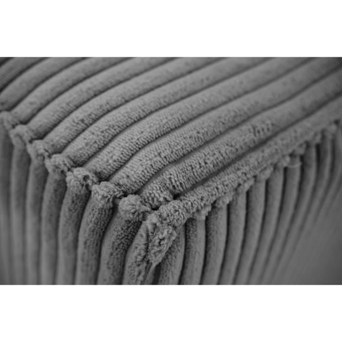 JOSH 4-zits vaste bank - Antraciet corduroy - 241 x 86 x 88 cm