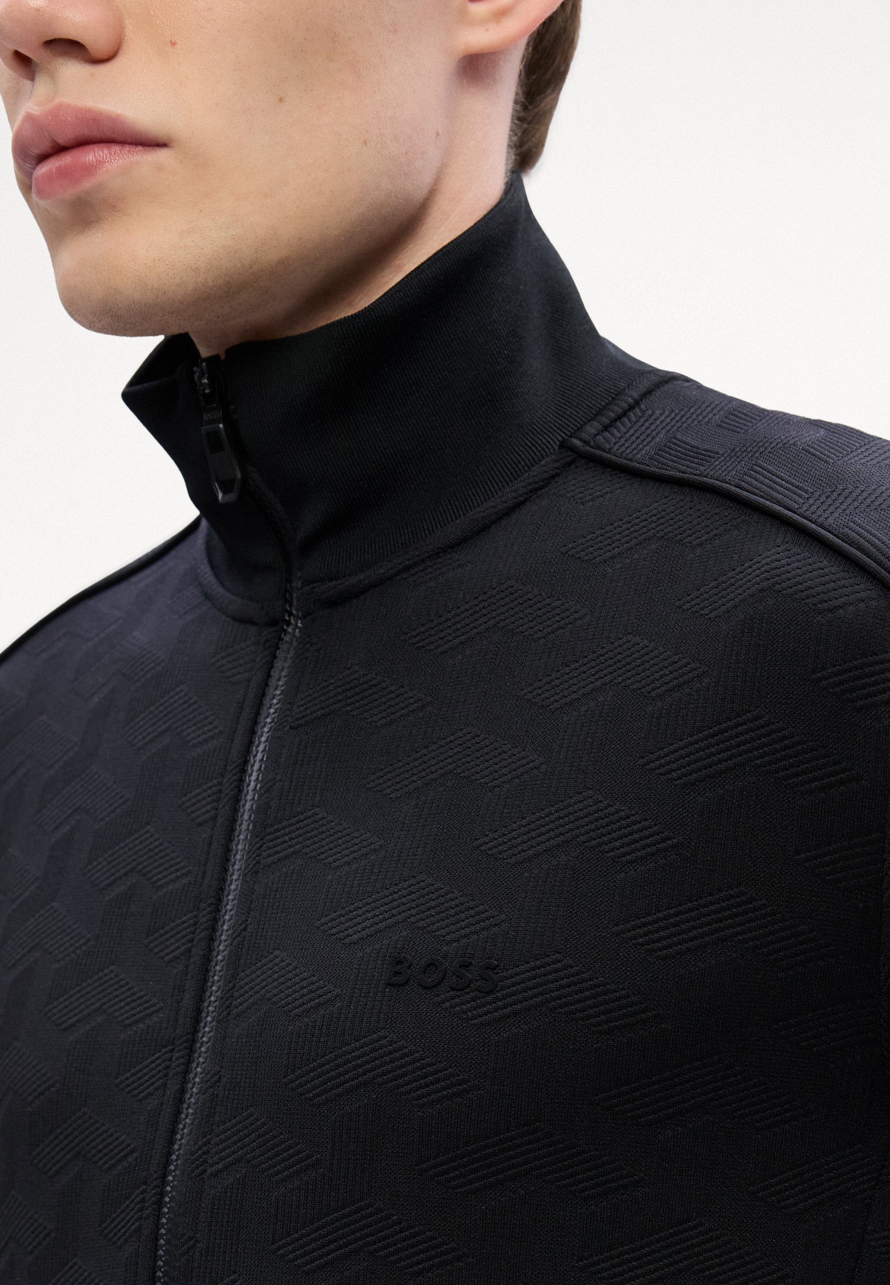 BOSS MIRROR - Sweatshirt met rits - zwart