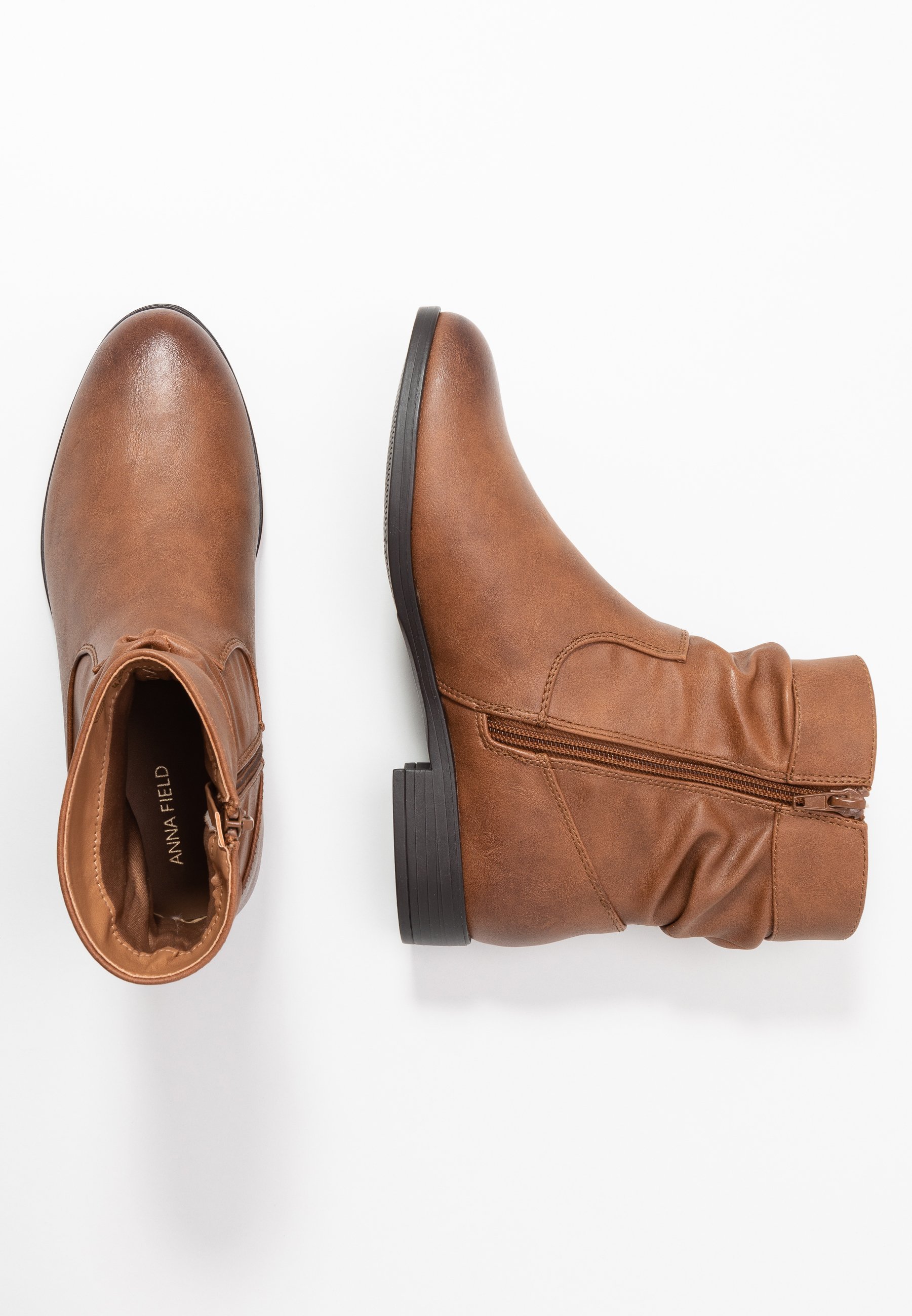 Anna Field Classic enkellaarsjes - cognac