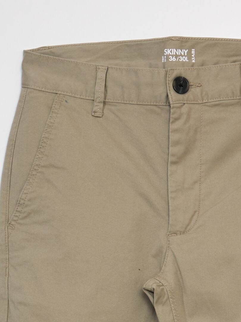 Calça chino skinny tamanho L30 - bege