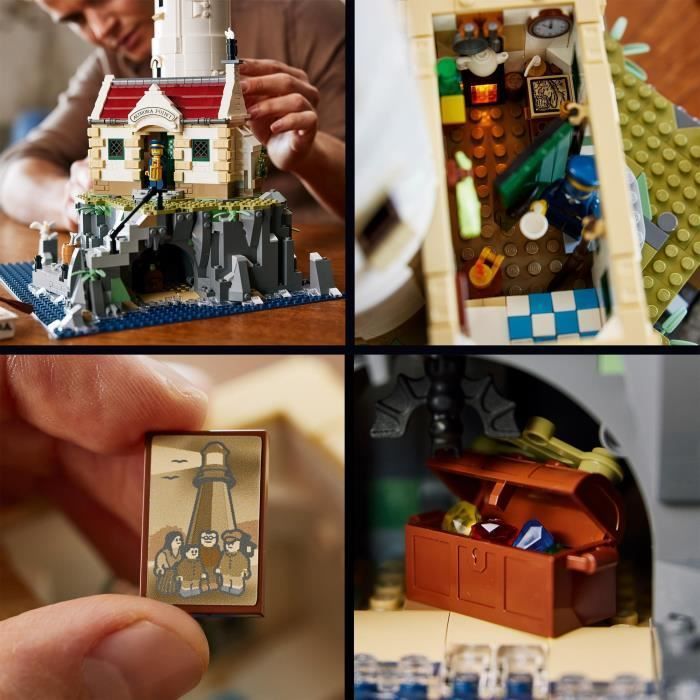 LEGO 21335 Ideas Le Phare Motorisé, Exclu Cdiscount, Idée Cadeau, Décoration Maison, avec Minifigurines Marin, Activité