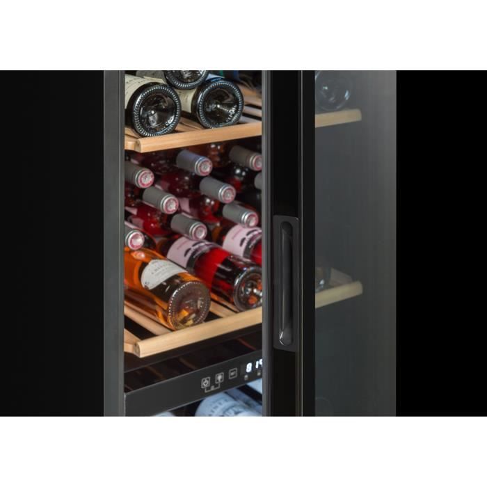 Serving wine cellar - LA SOMMELIERE - SLS90DZ - 91 bottles - Reversible glass door - Energy class G - 48 x 57.5 x 128.5 cm - Black