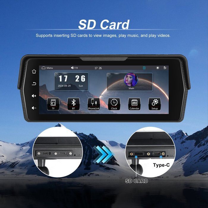 Monitor de navegación para motocicleta de 6,8 pulgadas, Carplay, Android Auto, pantalla táctil resistente al agua IP67, Bluetooth.