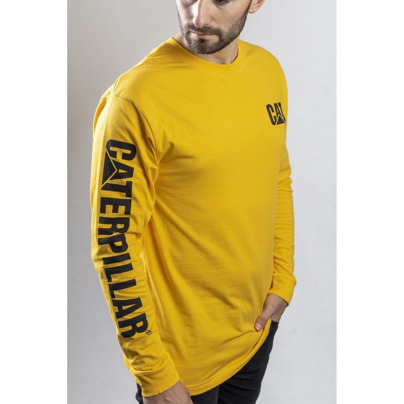 Camiseta de manga comprida com a marca registrada Caterpillar