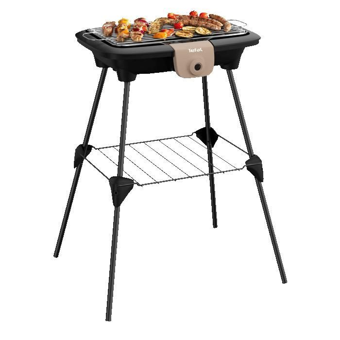 TEFAL BBQ ELECTRIQUE BG90D814 EASYGRILL POWER PIEDS 2300 W TAUPE