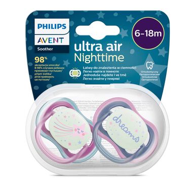 Philips Avent Ultra Air Night 6-18M Vaaleanpunainen 2 kpl 2 kpl