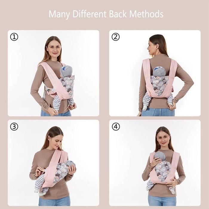 Canguru para bebês recém-nascidos e crianças de 3,6 a 20 kg, rosa