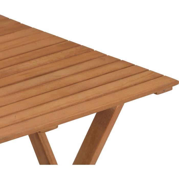 Conjunto de bistró de madera de acacia con certificación FSC - SAVANA - 1 mesa cuadrada de 60 x 60 cm y 2 sillas plegables - 2 personas
