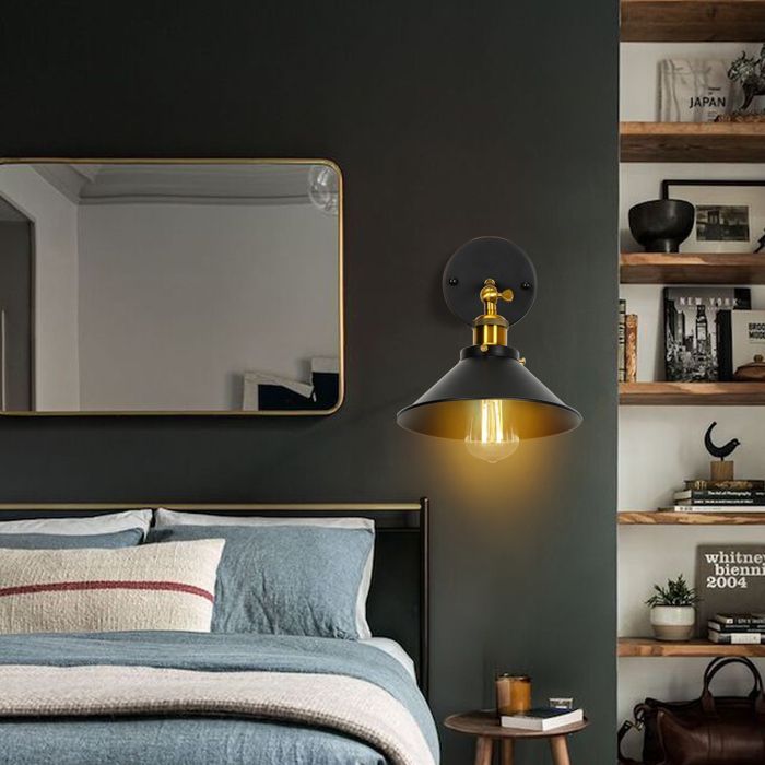 Aplique de pared - SMOTOP - Negro - Metal - 2x E27