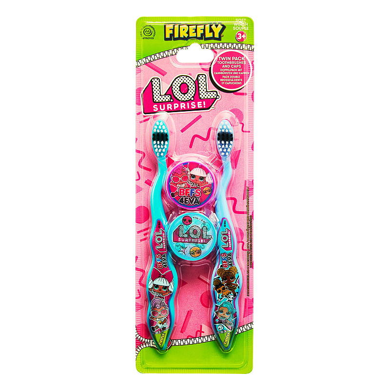 Confezione da 2 spazzolini da denti LOL Surprise, lucciola