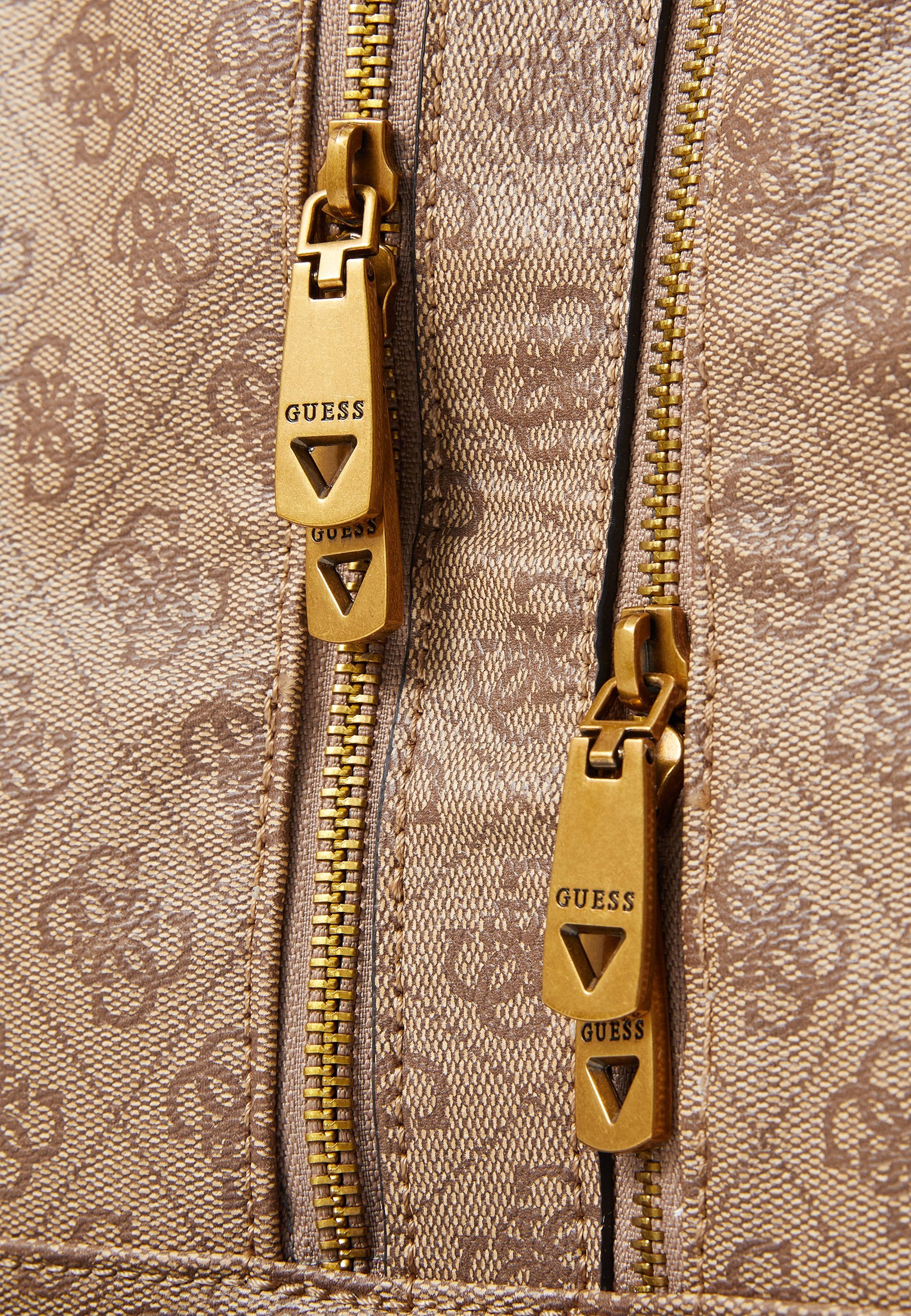 Guess PISA DOUBLE ZIP - Weekendtas - beige/bruin/blauw