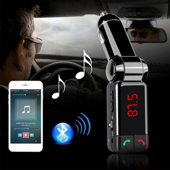 Kit Mains Libres - Bluetooth - Chargeur USB - Compatible iPhone 6 - Noir - Voiture