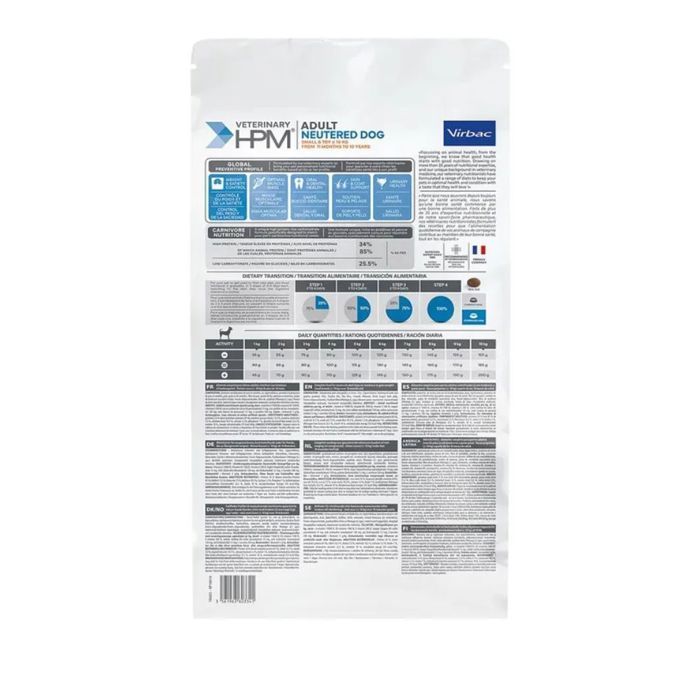 Croquettes pour chien stérilisé Virbac Veterinary hpm Neutered Chien Adulte Small et Toy 7kg
