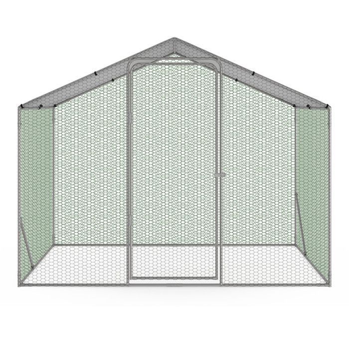 IDMARKET Enclos poulailler 3 m² parc grillagé 2,20x1,4 M acier galvanisé