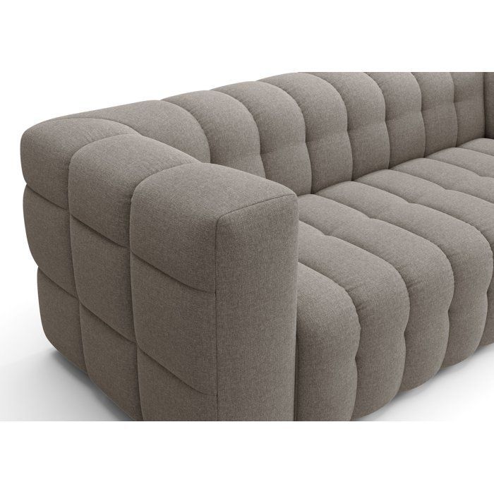 Canapé fixe - 3 places - CHESTER - Tissu Beige - 212 x 105 x 76 cm