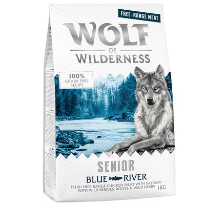 Wolf of Wilderness Senior „Blue River” - Pui și Somon de la Creșterea Liberă