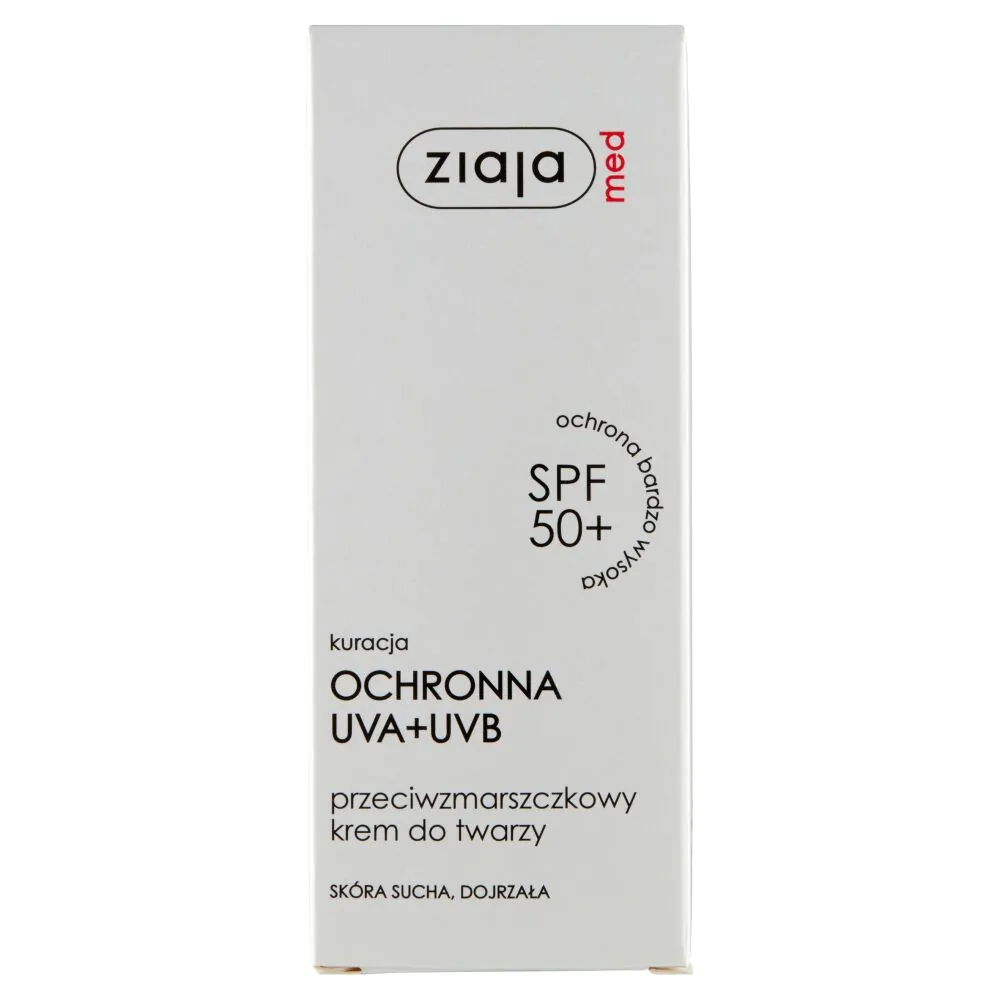 Ziaja Med SPF 50+ Kuracja Ochronna UVA+UVB Przeciwzmarszczkowy krem do twarzy
