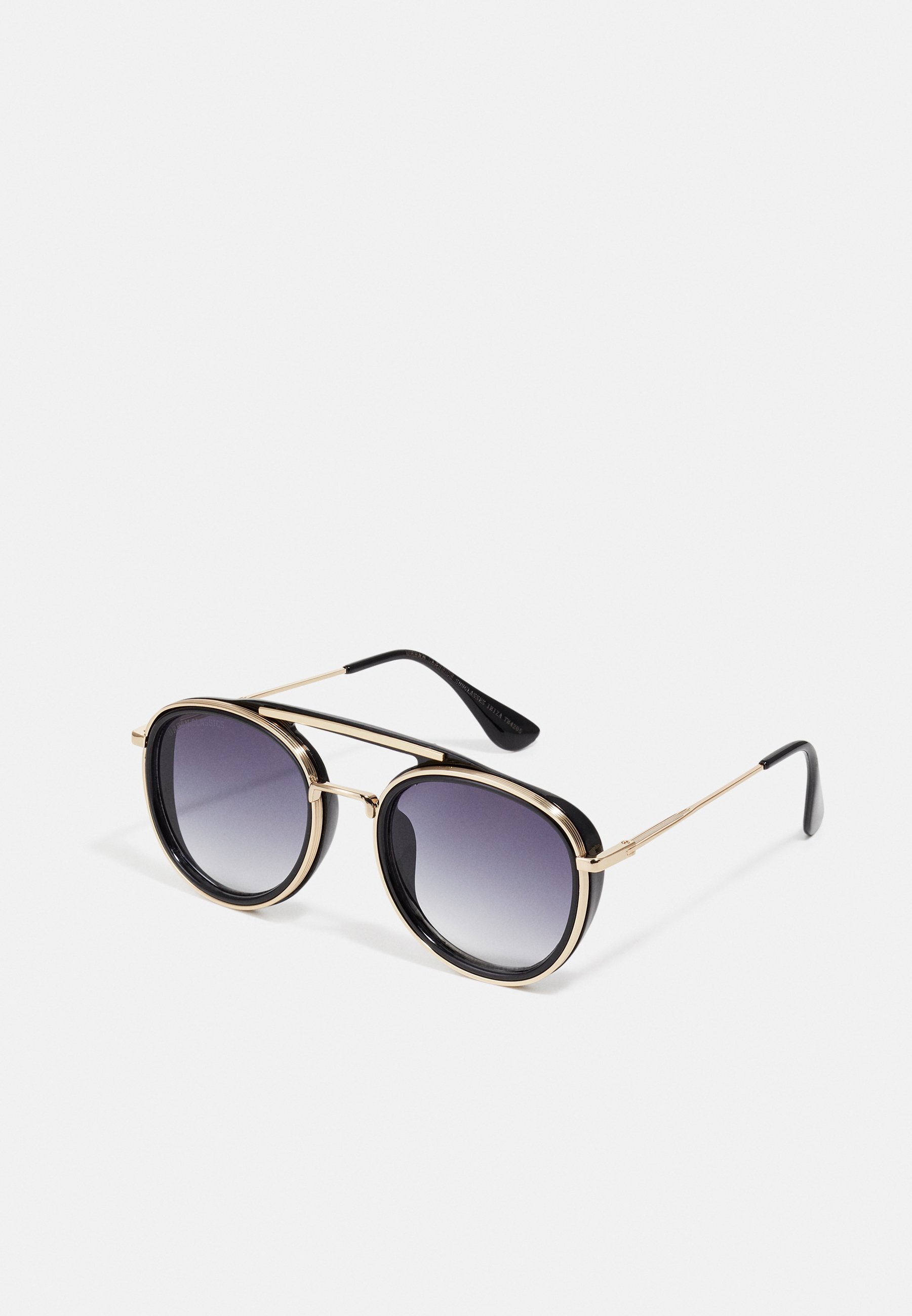 Urban Classics Ibiza zonnebril met ketting, unisex - Zonnebril - zwart/goudkleurig