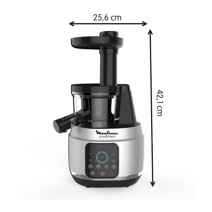Extractor de zumo de aluminio MOULINEX ZU420E10 JUICE & CLEAN - Tecnología de fácil limpieza - Pantalla táctil intuitiva