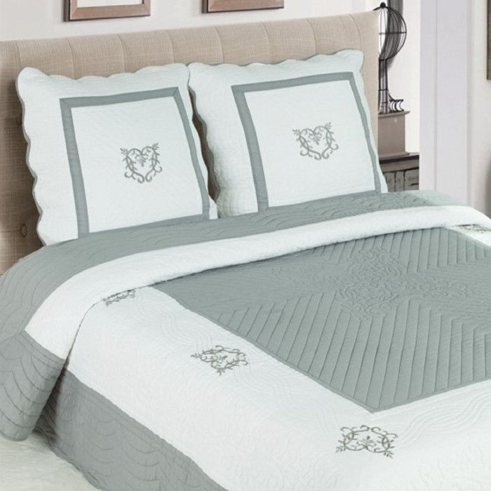 Colcha acolchada Peaceland + funda(s) de almohada a juego 230x250 cm Peaceland Gris