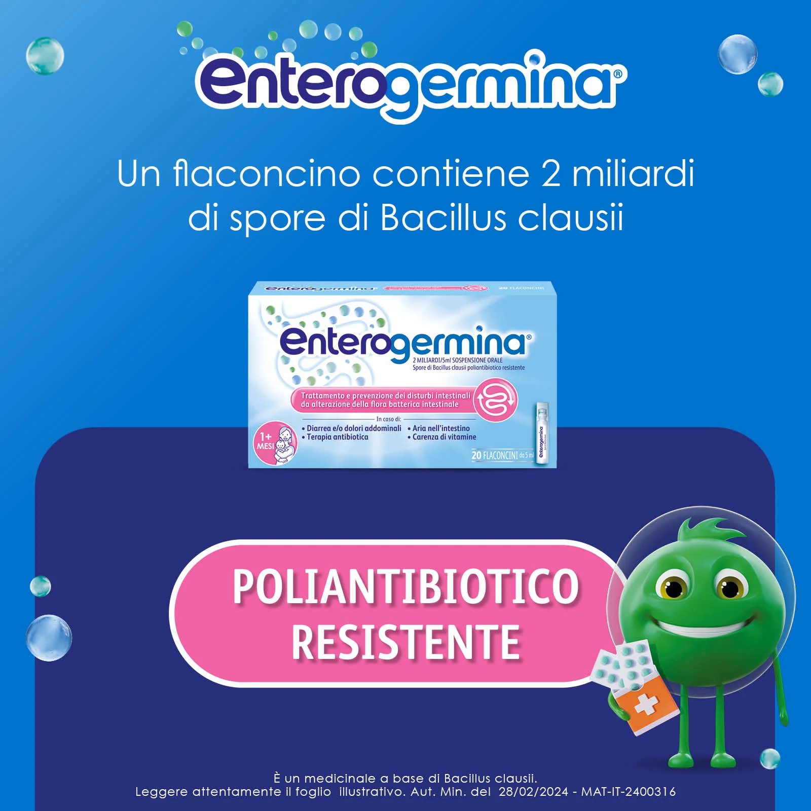 ENTEROGERMINA Enterogermina 2 miljard 20 flessen melkzuurfermenten