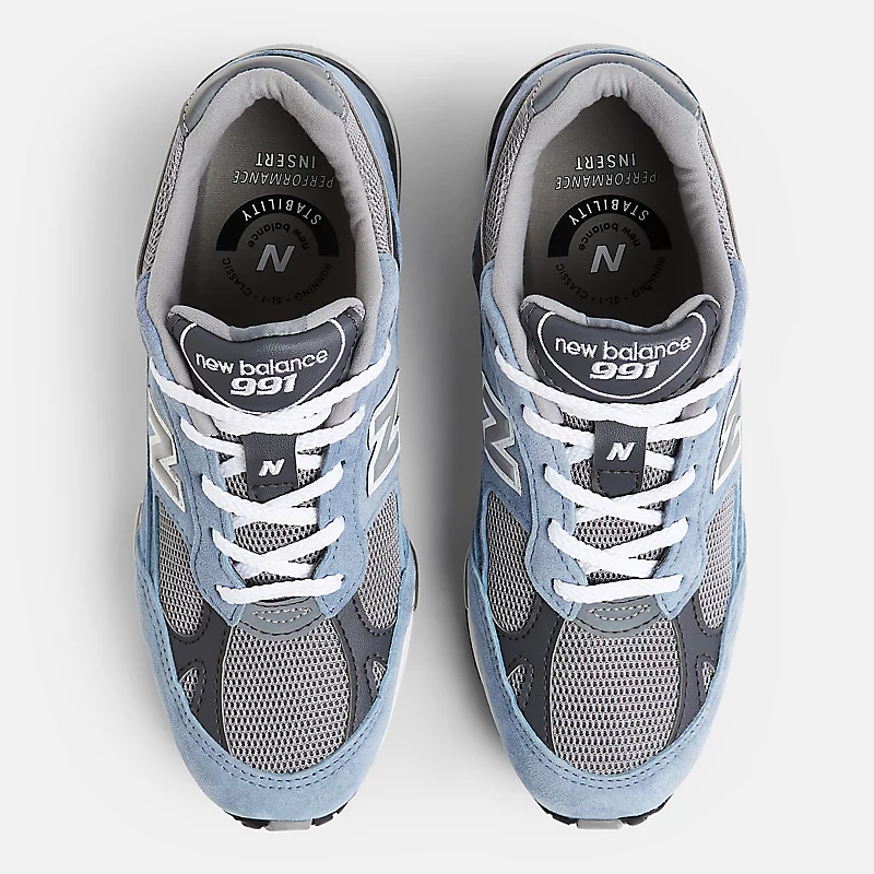 Damskie MADE in UK 991v1 - Dusty Blue ze stopem i przydymioną perłą
