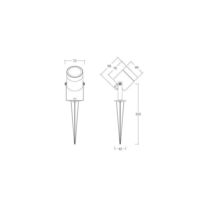 Spot Extérieur LED 3W sur Piquet Fern EasyFit 12V Noir