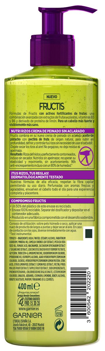 Fructis krema bez ispiranja Nutri Curls za sušenje na zraku Kreme za stiliziranje
