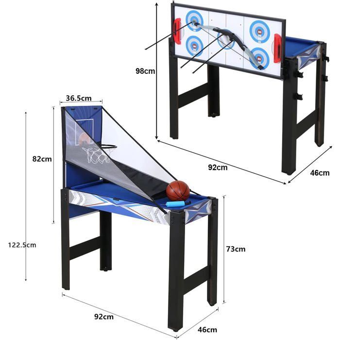 Mesa Multijogos 5 em 1 para Crianças - Com Sinuca, Arco e Flecha, Hóquei, Tênis de Mesa, Basquete e Jogos Interativos para Pais e Filhos