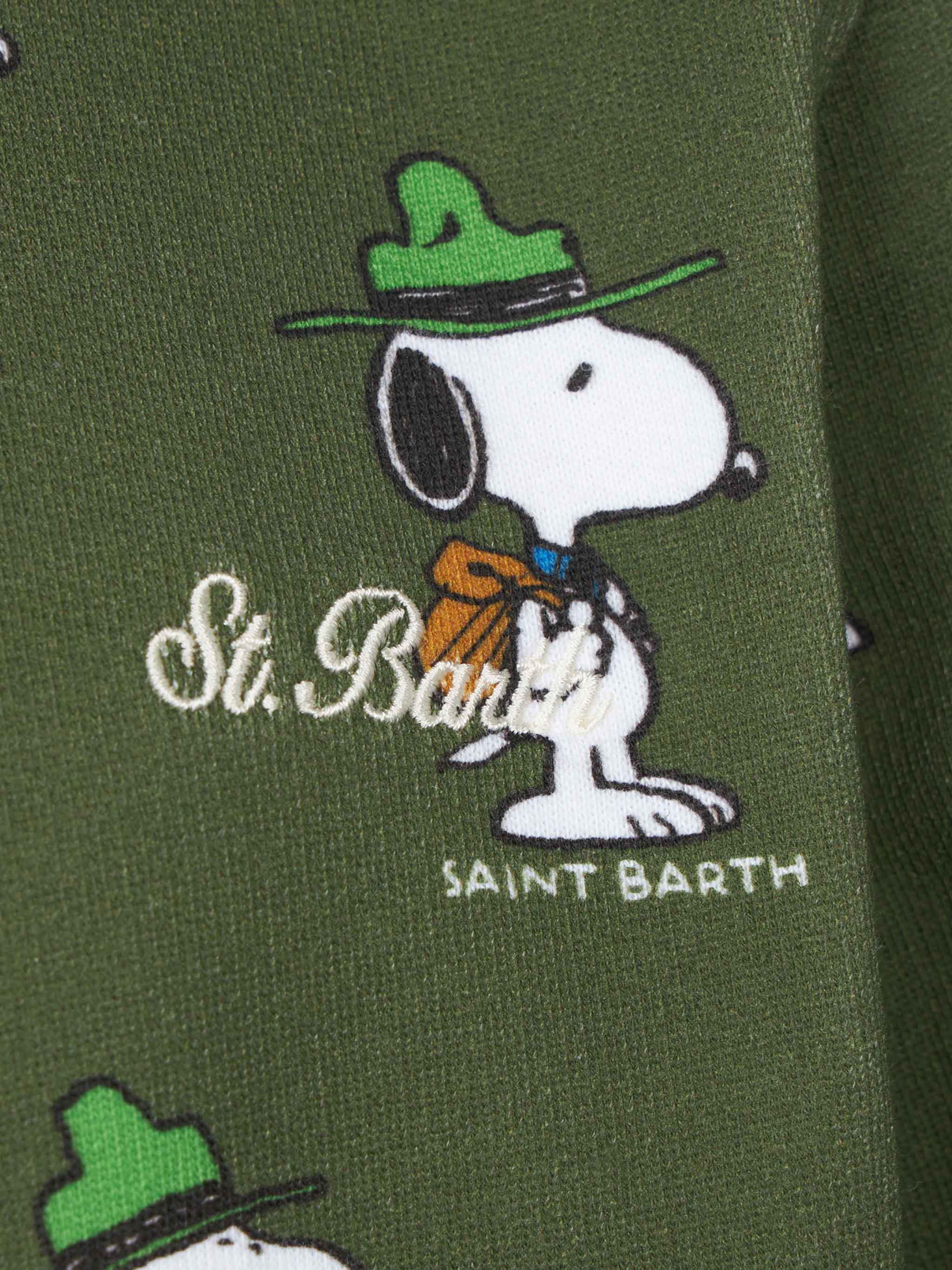Felpa da bambino girocollo verde con stampa Snoopy | EDIZIONE SPECIALE