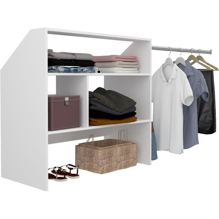 ARTIC attic wardrobe kit - white - 1 wardrobe - W197 x D50 x H94 cm - Made in France