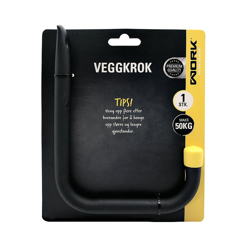Työseinäkoukku 1 kpl 50 kg, terästä, Work