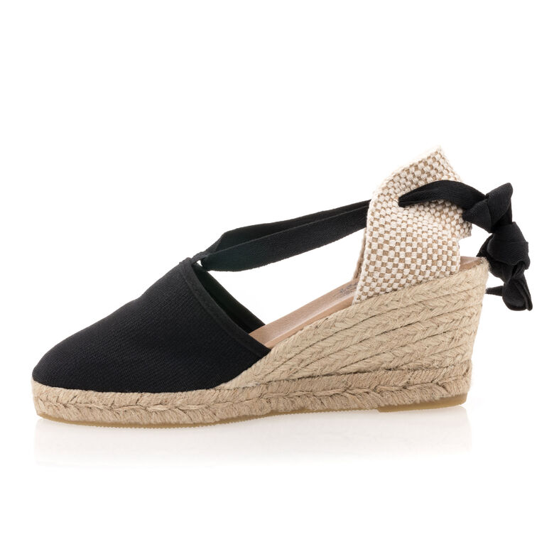 Zwarte espadrilles voor dames met touwzolen