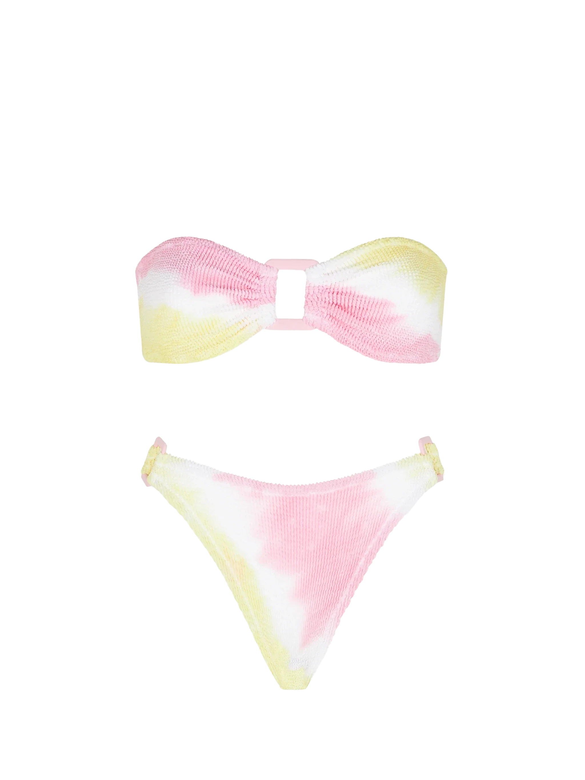 Tie-dye crinkle bandeau bikini voor dames