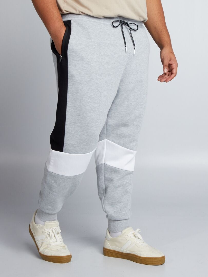 Sweatshirt met kleurblokken en joggingbroek - GRIJS