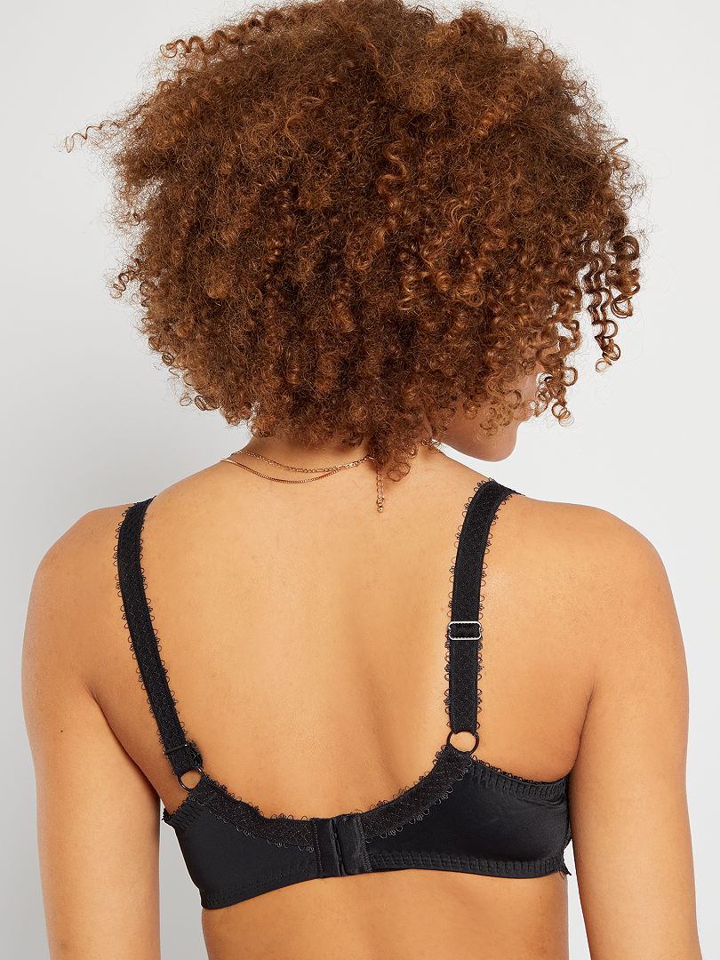 Sutiã Flower Elegance 'Playtex' com bojo completo - PRETO