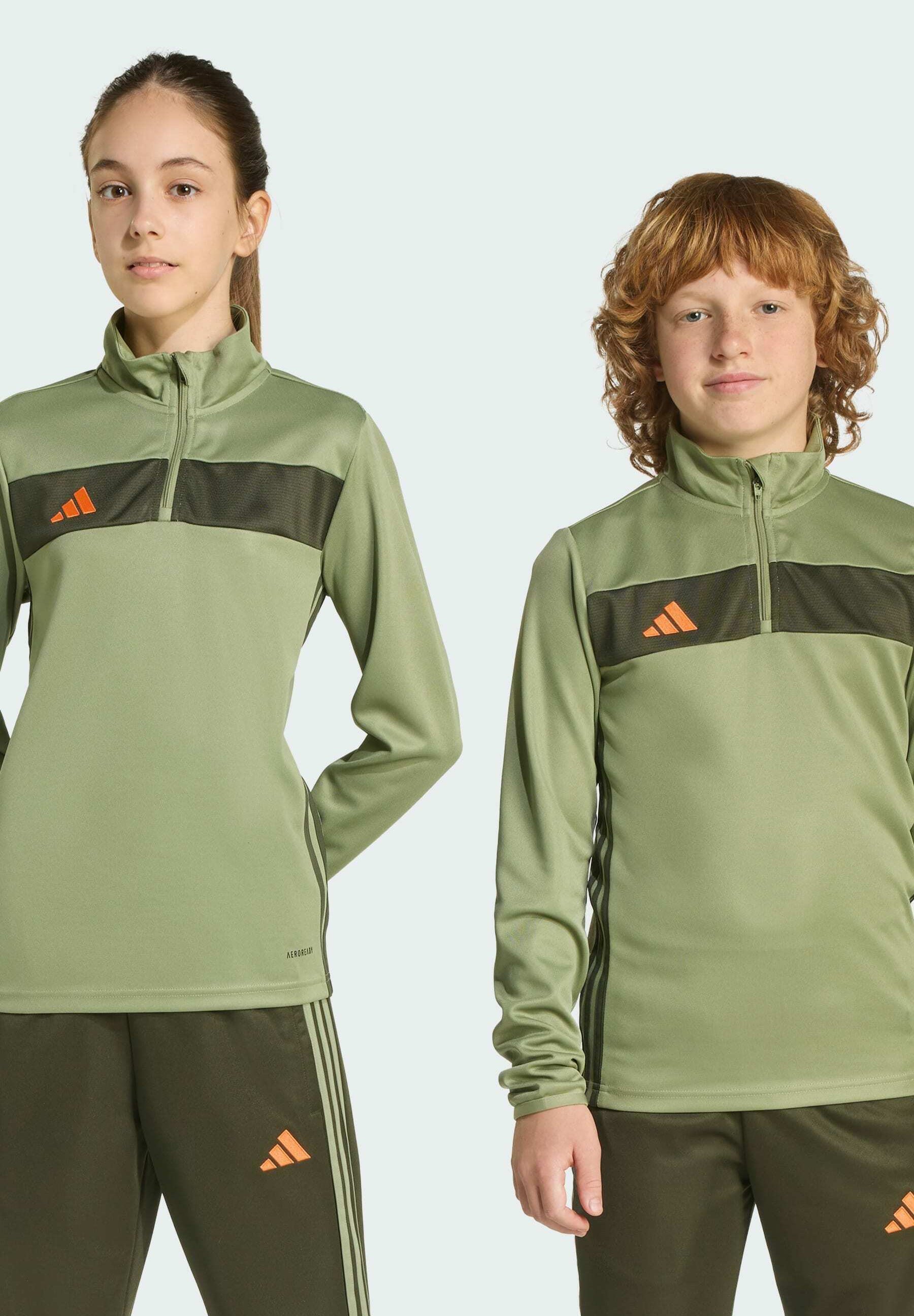 adidas Performance TIRO ES Y - Top met lange mouwen - tentgroen, nachtcamouflage, impactoranje