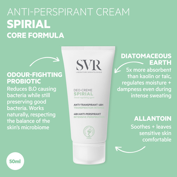 SVR SPIRIAL 48hr izzadásgátló szagtalanító krém, 50ml