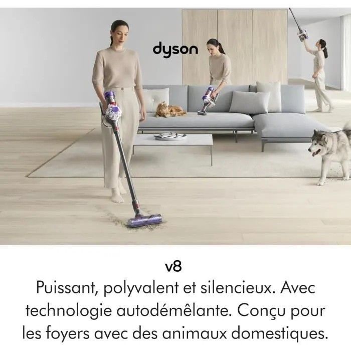 Dyson V8 Advanced draadloze steelstofzuiger + lage kastadapter